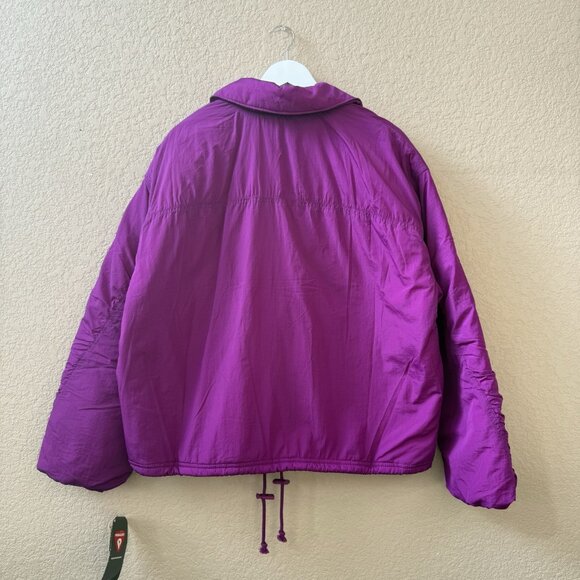 Free People Movement Off The Bleachers Coaches Purple Women’s Jacket Size L - Picture 3 of 10